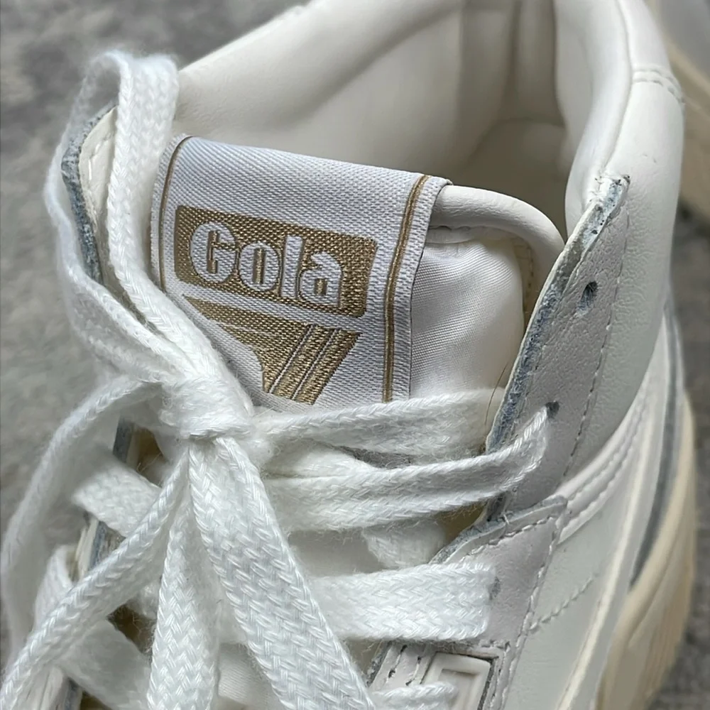 NIB Gola Challenge High Sneakers White Leather Hi Top Retro 80s Style Sz 6.5